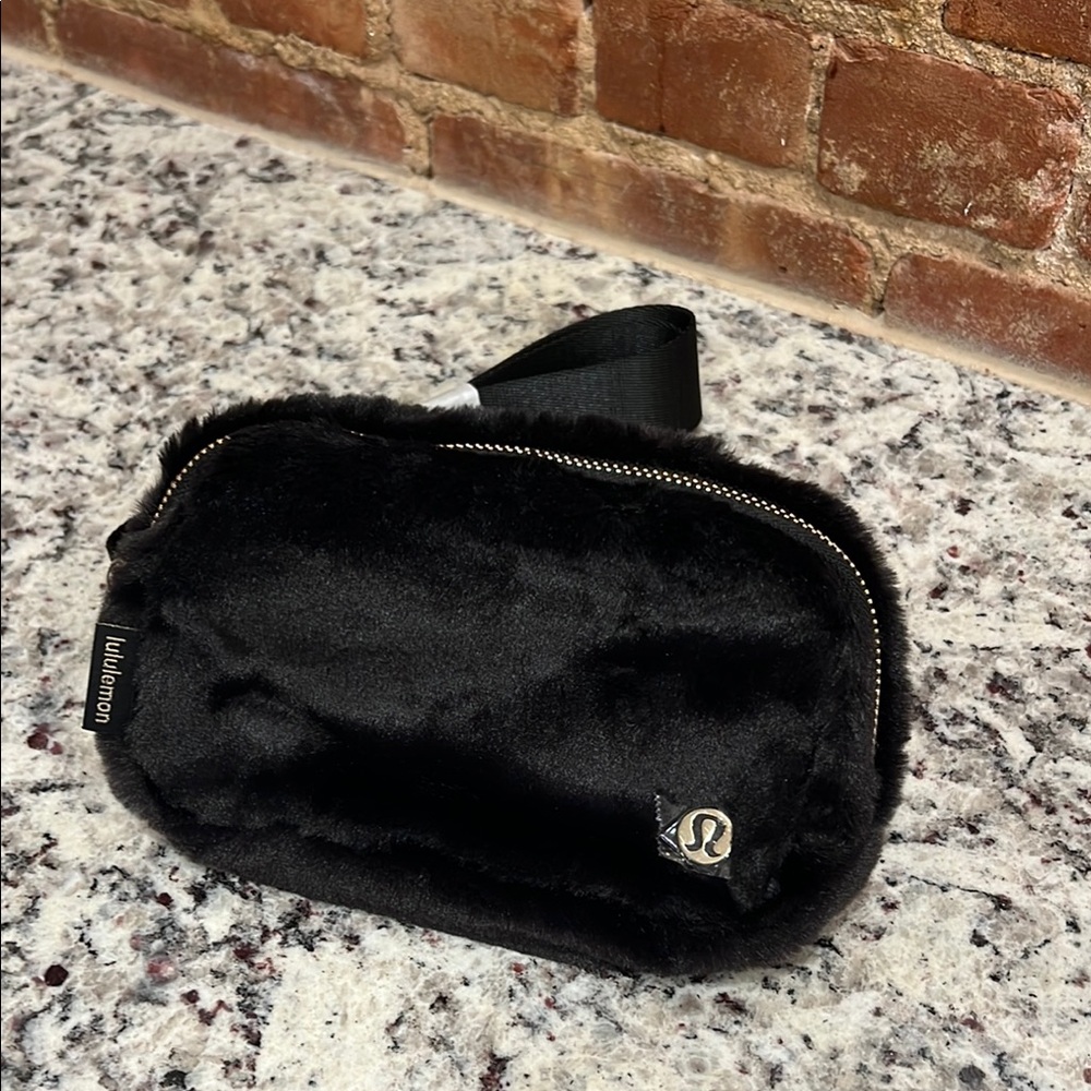 Lululemon Black Furry Belt Bag